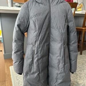 Soia & Kyo Long Down Coat with Real Coyote Fur Hood – Size L (Fits M)